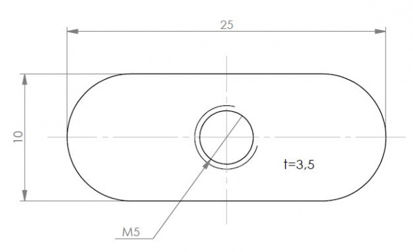 M5 Oval T nut Dimensions